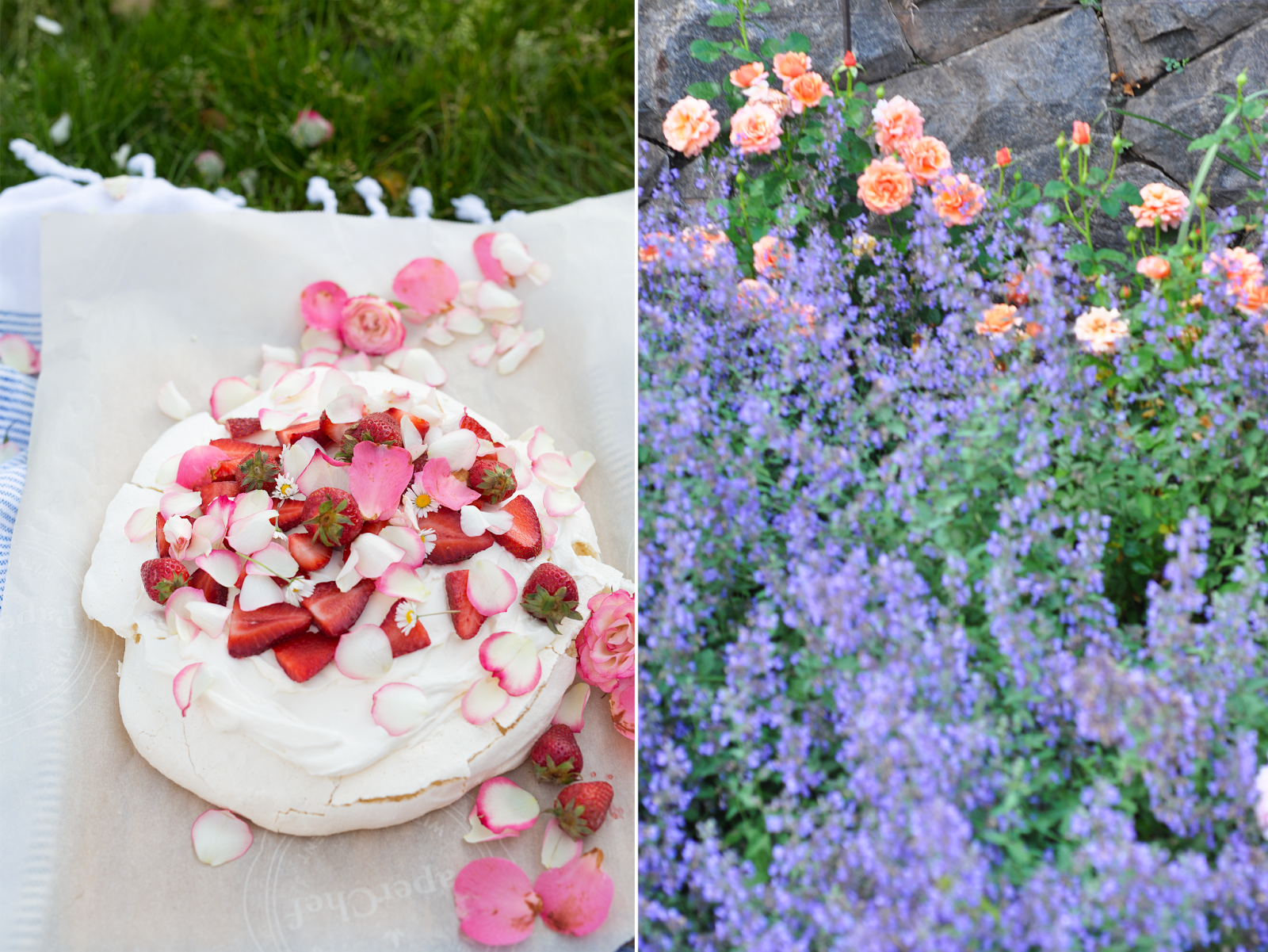 Spring Pavlova With Rose Water Strawberries And Cream Marshalls Abroad